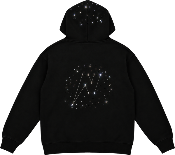 NOMARBLE CONSTELLATION HOODIE - BLACK CHARCOAL (dos)