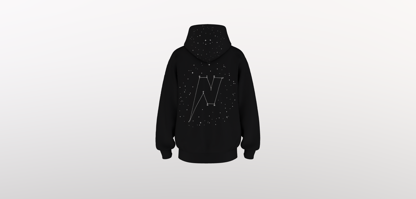 NOMARBLE CONSTELLATION HOODIE - DEEP BLACK