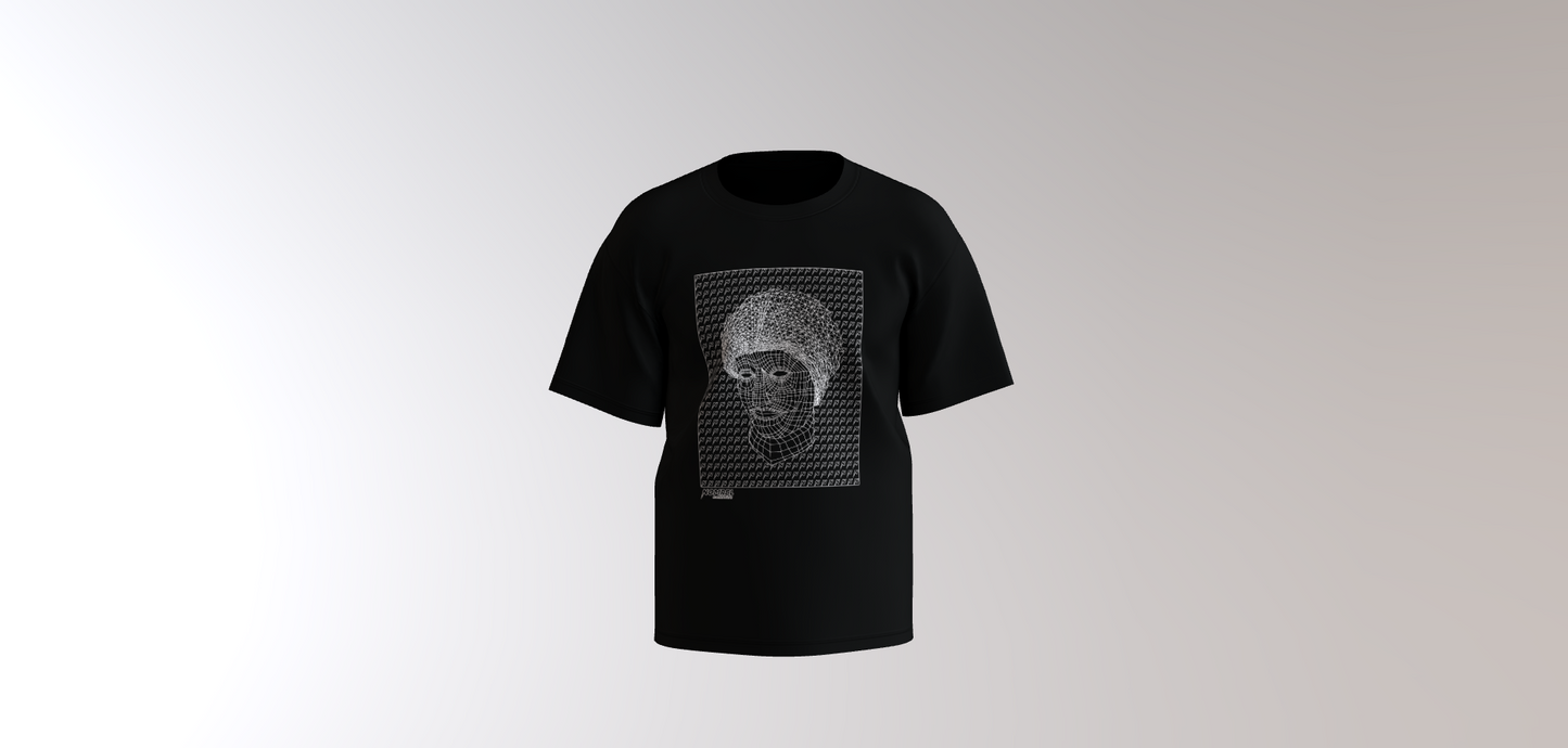 NOMARBLE WIREFRAME T-SHIRT - DEEP BLACK