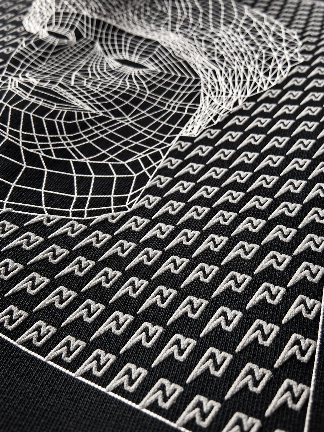 NOMARBLE WIREFRAME T-SHIRT - DEEP BLACK (détail)